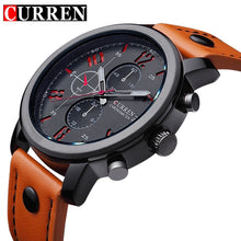 Load image into Gallery viewer, CURREN  Brown leather stylish sport watch