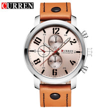 Load image into Gallery viewer, CURREN  Brown leather stylish sport watch