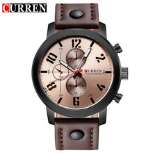 Load image into Gallery viewer, CURREN  Brown leather stylish sport watch