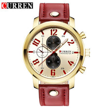 Load image into Gallery viewer, CURREN  Brown leather stylish sport watch