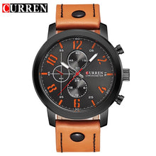 Load image into Gallery viewer, CURREN  Brown leather stylish sport watch