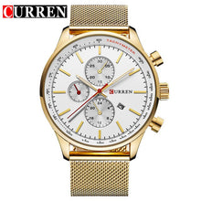 Load image into Gallery viewer, CURREN  gold mesh belt men wrist watch