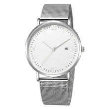 Load image into Gallery viewer, stainless steel white men&#39;s wrist watch