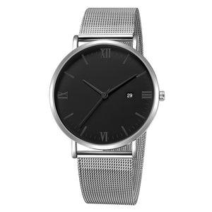 stainless steel white men's wrist watch