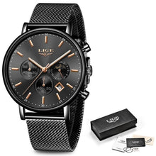 Load image into Gallery viewer, Gold blue high quality waterproof wrist watch