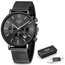 Load image into Gallery viewer, Gold blue high quality waterproof wrist watch
