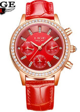 Load image into Gallery viewer, Gold blue high quality waterproof wrist watch