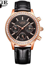 Load image into Gallery viewer, Gold blue high quality waterproof wrist watch