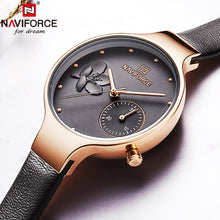 Load image into Gallery viewer, NAVIFORCE  black leather stylish woman watch