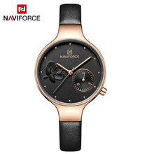 Load image into Gallery viewer, NAVIFORCE  black leather stylish woman watch