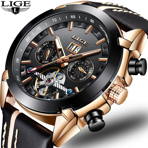 2019 Military Leather Waterproof Sports Watch