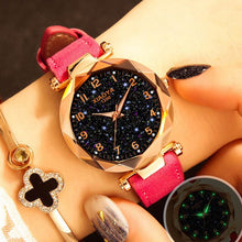 Load image into Gallery viewer, Fashion Women Watches 2019 Best Sell Star Sky Dial Clock Luxury Rose Gold