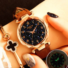 Load image into Gallery viewer, Fashion Women Watches 2019 Best Sell Star Sky Dial Clock Luxury Rose Gold
