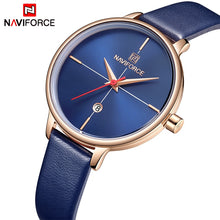 Load image into Gallery viewer, NAVIFORCE  blue leather wrist women watches