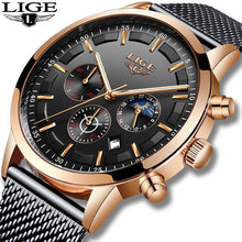 Load image into Gallery viewer, gold bezel black wrist stylish wrist watch