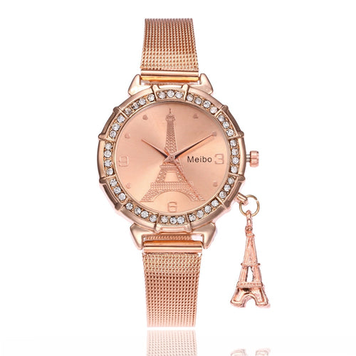 eiffel tower slim stylish design women's watch