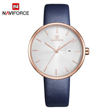 Load image into Gallery viewer, 2019 NAVIFORCE  blue stylish leather women watches