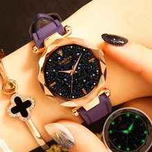 Load image into Gallery viewer, starry sky purple wristwatch