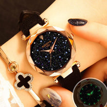 Load image into Gallery viewer, Starry Sky Color Leather Wrist Watch RED
