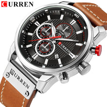 Load image into Gallery viewer, CURREN  leather belt waterproof military wrist watch