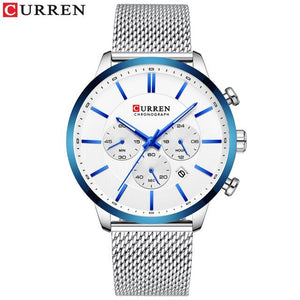 CURREN new  men's sports watch with black mesh belt