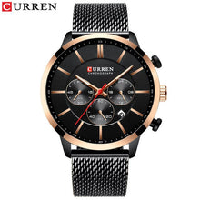 Load image into Gallery viewer, CURREN new  men&#39;s sports watch with black mesh belt