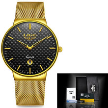 Load image into Gallery viewer, Men's wrist watch with black mesh belt