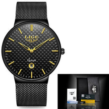 Load image into Gallery viewer, Men's wrist watch with black mesh belt