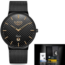 Load image into Gallery viewer, Men's wrist watch with black mesh belt