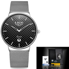 Load image into Gallery viewer, Men's wrist watch with black mesh belt