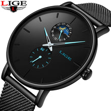 Load image into Gallery viewer, Black mesh belt casual wrist watch