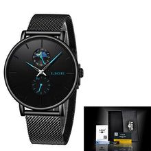 Load image into Gallery viewer, Black mesh belt casual wrist watch