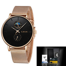 Load image into Gallery viewer, Black mesh belt casual wrist watch